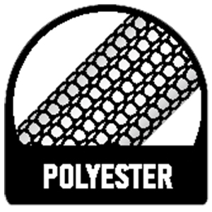 Απεικονίζεται ένα σήμα που αναγράφει polyester